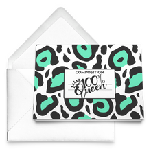 Load image into Gallery viewer, Notecards - 100% Queen - Cheetah (Green)