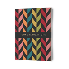 Load image into Gallery viewer, Notecards - Congratulations (Multicolor Chevron)