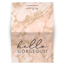 Load image into Gallery viewer, Notecards - Hello Gorgeous (Pink &amp; Gold Marble) - The Rose Gold Collection
