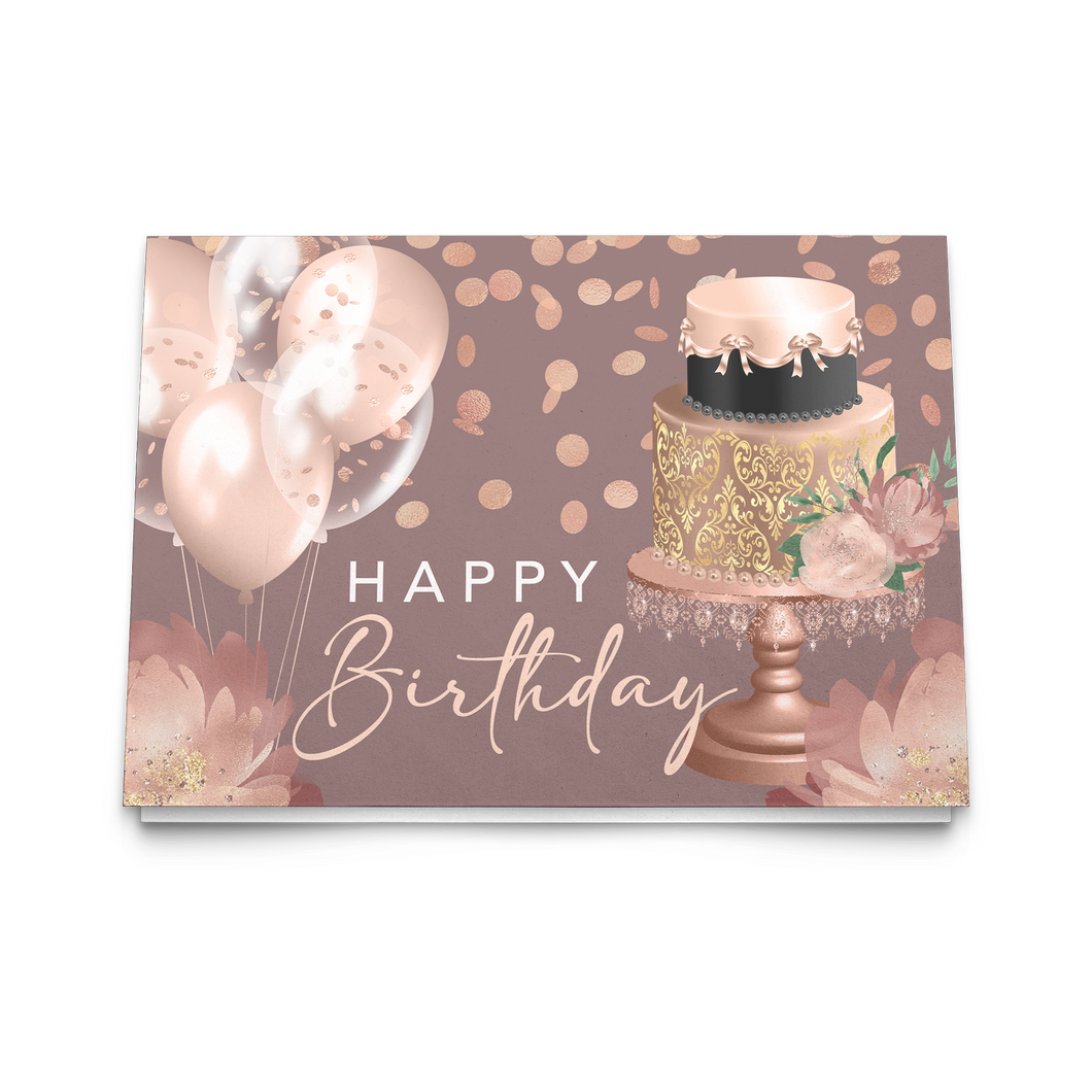 Notecards - Happy Birthday (Mauve) - The Rose Gold Collection