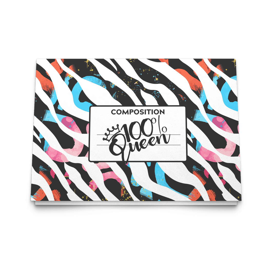 Notecards - 100% Queen - Zebra Graffiti