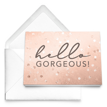 Load image into Gallery viewer, Notecards - Hello Gorgeous (Confetti) - The Rose Gold Collection
