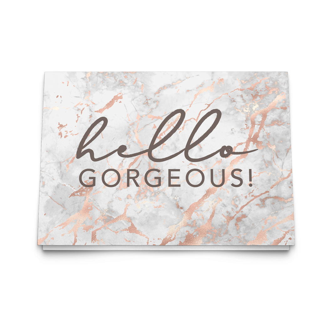 Notecards - Hello Gorgeous (Rose Gold & Grey Marble) - The Rose Gold Collection