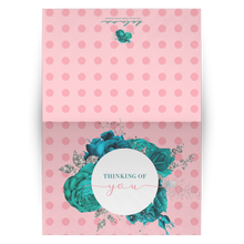 Load image into Gallery viewer, Notecards - Thinking of You (Pink with Turquoise Flowers)
