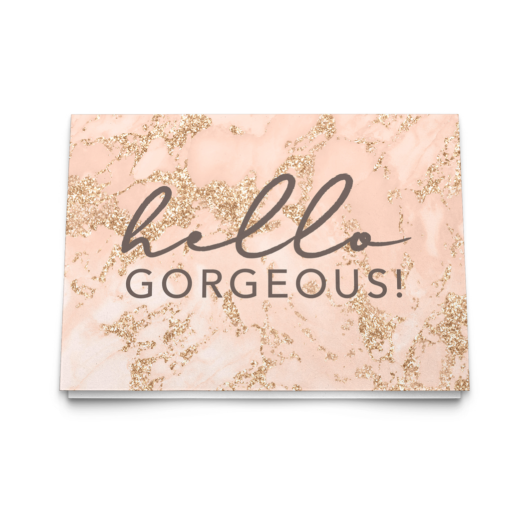 Notecards - Hello Gorgeous (Pink & Gold Marble) - The Rose Gold Collection