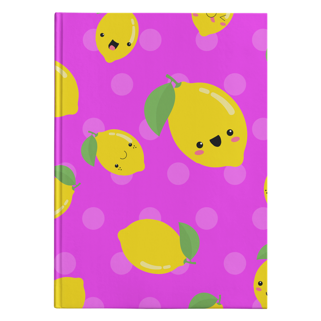 Hardcover Journal - Lemon Purple