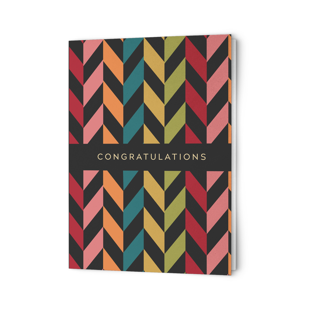 Notecards - Congratulations (Multicolor Chevron)